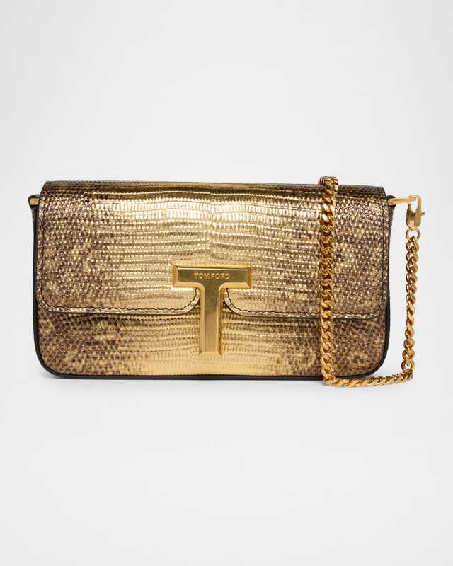 Wallis Mini Flap Shoulder Bag Snakeskin-Printed Leather